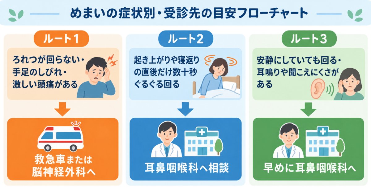 脳の病気によるめまいとどう見分ける?救急を考える症状は?